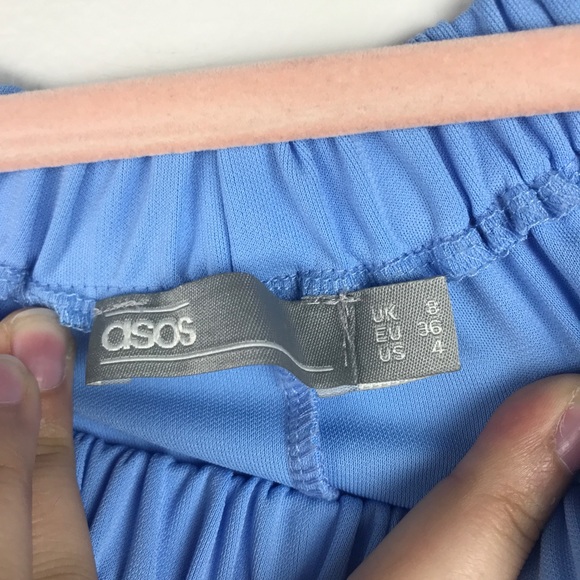 ASOS Off The Shoulder Lace Trim Swing Dress Size 4 Cocktail Wedding Short Mini - Picture 4 of 8